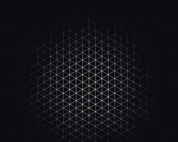 Isometric crystal lattice structure with simulated depth and shadows
