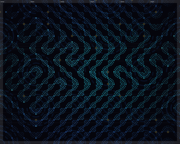 Truchet tiles arranged with multi-layer transparency effects