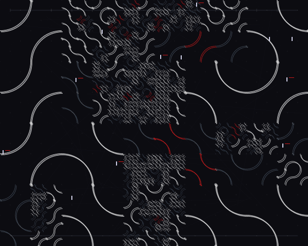 Truchet tiles arranged with multi-layer transparency effects