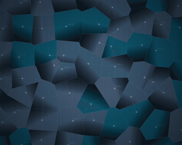 Voronoi tessellation with gradient color transitions between cells