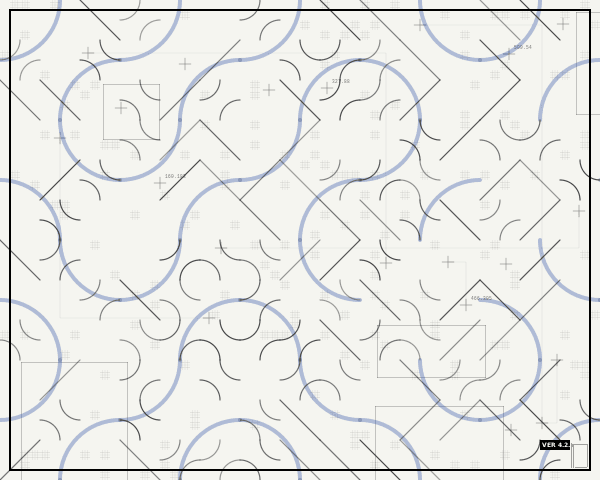 Truchet tiles arranged with multi-layer transparency effects
