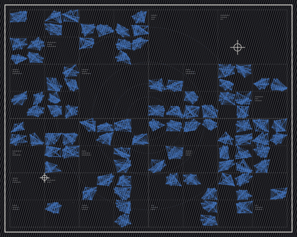 Moiré interference from two slowly rotating angular grids